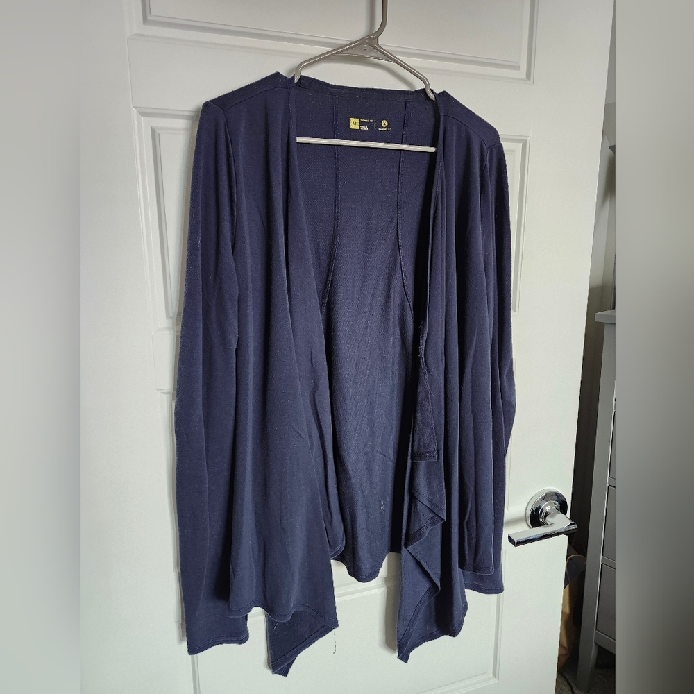 SOLD Xersion Blue Cardigan with thumb holes, size medium